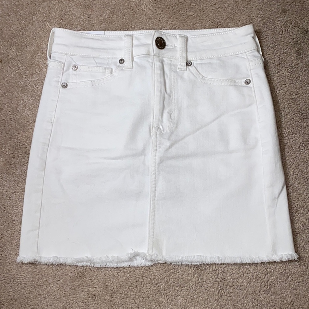 White Denim Skirt